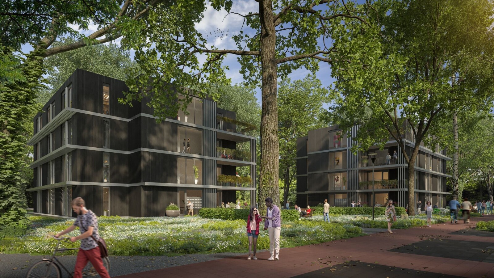 Nieuwbouw drie woongebouwen voor studenten in Enschede
